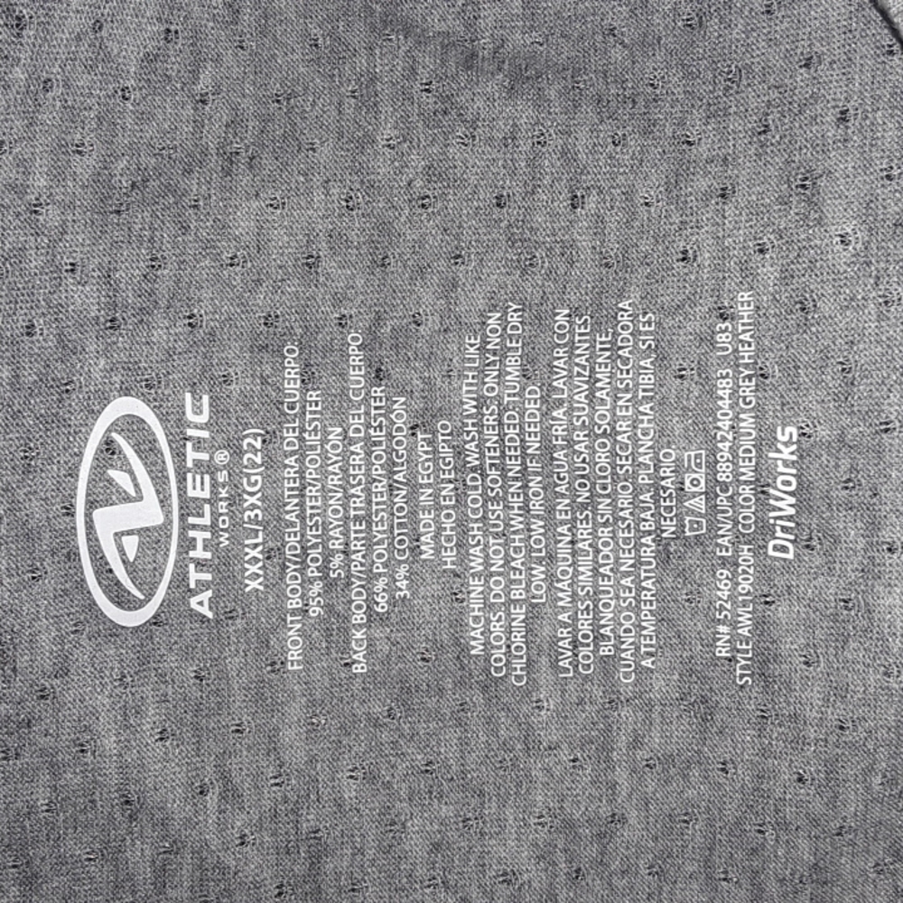 NWT Women's Gray Athletic Tee Size 3X - Picture 2 of 3